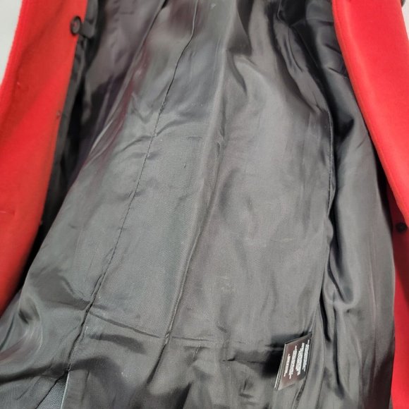 L.A.M.B. Red Black Double Breasted Colorblock Jacket Size 8 Faux Leather Holiday - Picture 6 of 6